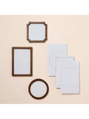 Hearth & Hand SET OF 3 Refrigerator Teakwood Fridge Picture Frames Magnets NEW